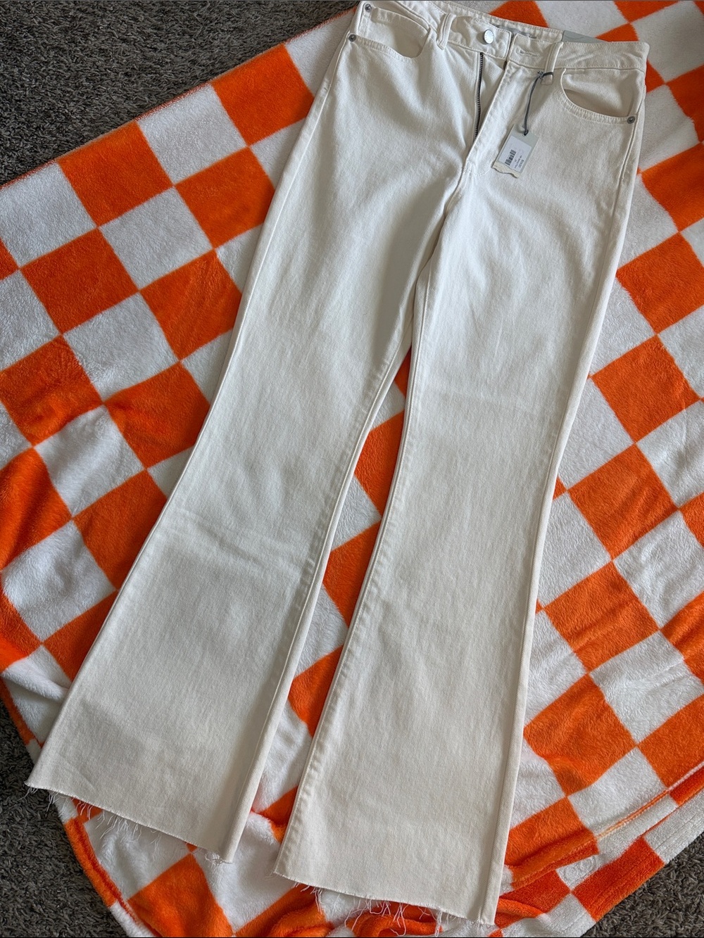 Just USA Cream Wide-Leg Raw-Hem Jeans - Picture 2 of 2